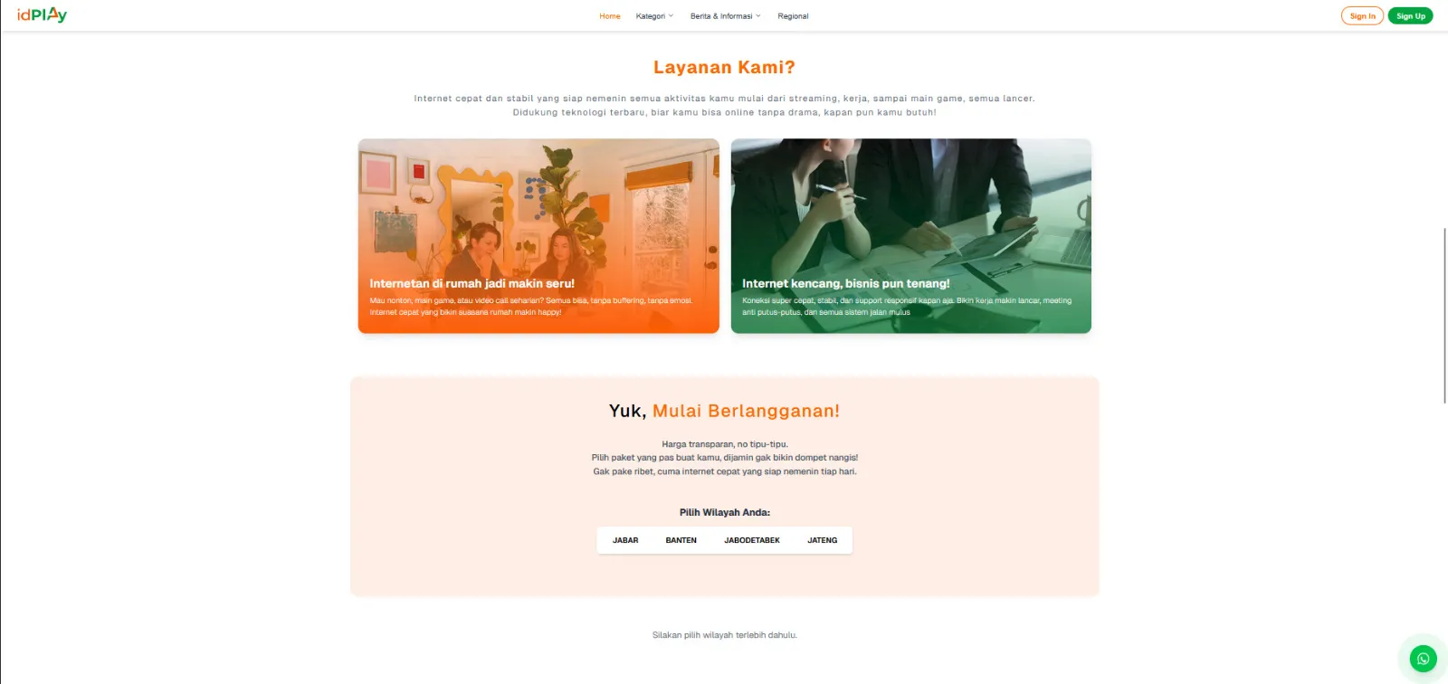Screenshot of IDPlay Website